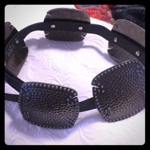 Rancho estancia hammered metal leather belt